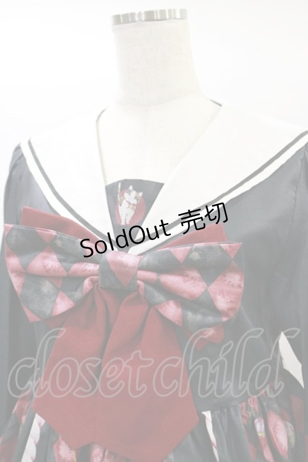 画像4: Royal Princess Alice / 大正浪漫ニャンコ日和（たまコラボ）セーラーワンピース Free ブラック H-25-01-14-083-LO-OP-NS-ZH (4)