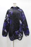 画像1: NieR Clothing / 総柄ZIPブルゾンパーカー  黒×紫 H-25-01-15-1059-PU-TO-KB-ZH (1)
