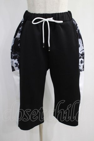 画像: NieR Clothing / 切替ハーフパンツ  黒×白 H-25-01-16-031-PU-PA-KB-ZT265