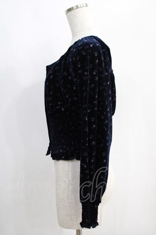 画像2: Candy Stripper / FLOWER VELOUR   ネイビー H-25-01-16-050-PU-TO-KB-ZT107 (2)