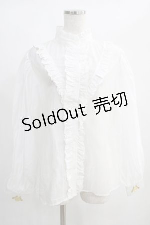 画像: NieR Clothing / 立ち襟ブラウス F 白 H-25-01-16-053-PU-TO-KB-ZH