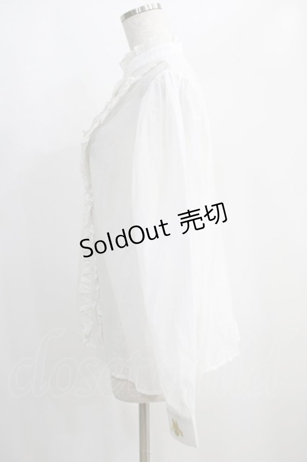 画像2: NieR Clothing / 立ち襟ブラウス F 白 H-25-01-16-053-PU-TO-KB-ZH (2)