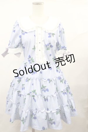 画像: Ank Rouge / 袖口リボンティアードカットワンピース M サックス H-25-01-16-1052-CA-OP-NS-ZH