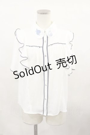 画像: axes femme POETIQUE / リトルマーメイド刺繍ブラウス M オフ H-25-01-16-1064-AX-BL-NS-ZH