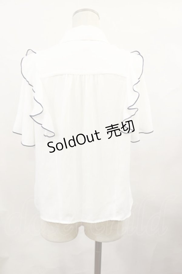 画像2: axes femme POETIQUE / リトルマーメイド刺繍ブラウス M オフ H-25-01-16-1064-AX-BL-NS-ZH (2)
