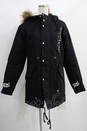 画像: KRY CLOTHING / フェイクファーモッズコート  黒 H-25-01-16-020-EL-CO-KB-ZT-C036