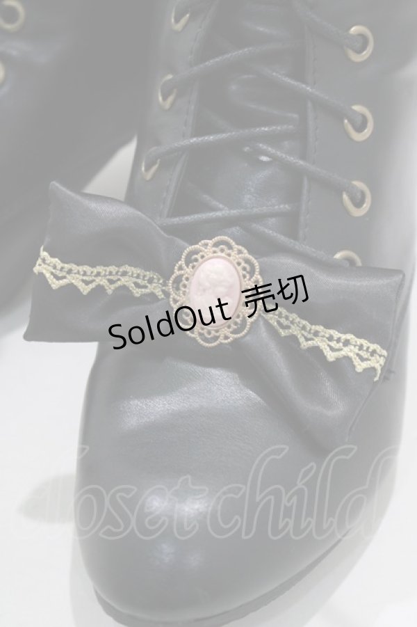 画像5: Queen Bee / カメオリボンショートブーツ L ブラック H-25-01-17-080-EL-SH-NS-ZH (5)