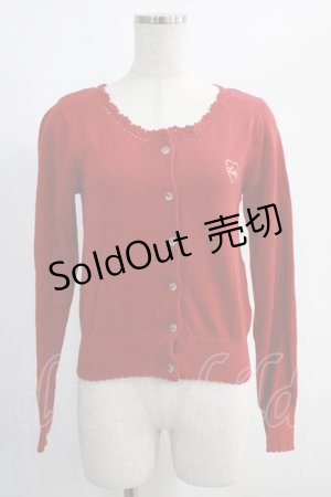 画像: Ank Rouge / Lolitaハート刺繍カーディガン M レッド H-25-01-19-026-CA-TO-NS-ZH