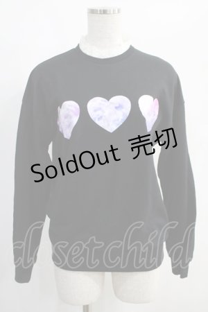 画像: Ank Rouge / ユニコーンハートプリントトップス M ブラック H-25-01-19-033-CA-TO-NS-ZH