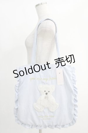画像: mille fille closet by LODISPOTTO / millerun Bearフリルトートバッグ  サックス H-25-01-19-049-LO-BG-NS-ZH
