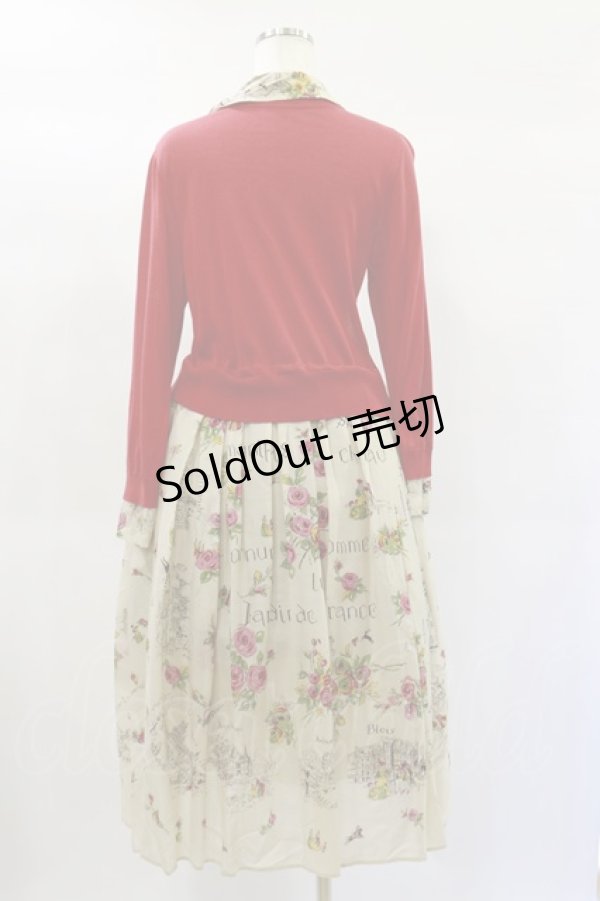 画像2: Jane Marple Dans Le Salon / Val de Loireリメイクドレス  light beige×red H-25-01-20-1070-JM-OP-KB-ZH (2)