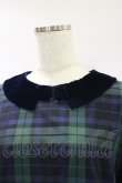 画像4: Jane Marple Dans Le Salon / メモリアルチェックベルベットカラードレス  グリーン×ネイビーチェック H-25-01-20-1073-JM-OP-KB-ZT084 (4)