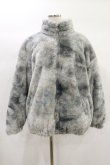 画像1: NieR Clothing / 防寒中綿入りキルティングハイネックファーコート  グレー H-25-01-20-2022-PU-CO-KB-ZT-C009 (1)