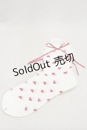 画像: MILK / Babyソックス  ホワイト×レッド H-25-01-21-013-ML-ZA-KB-ZH