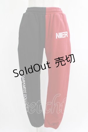 画像: NieR Clothing / TWO-TONE SWEAT PANTS  黒×赤 H-25-01-21-1047-PU-PA-KB-ZH