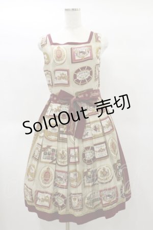 画像: Jane Marple / Royal chocolateのスクエアドレス  アイボリー×ボルドー H-25-01-22-060-JM-OP-KB-ZH