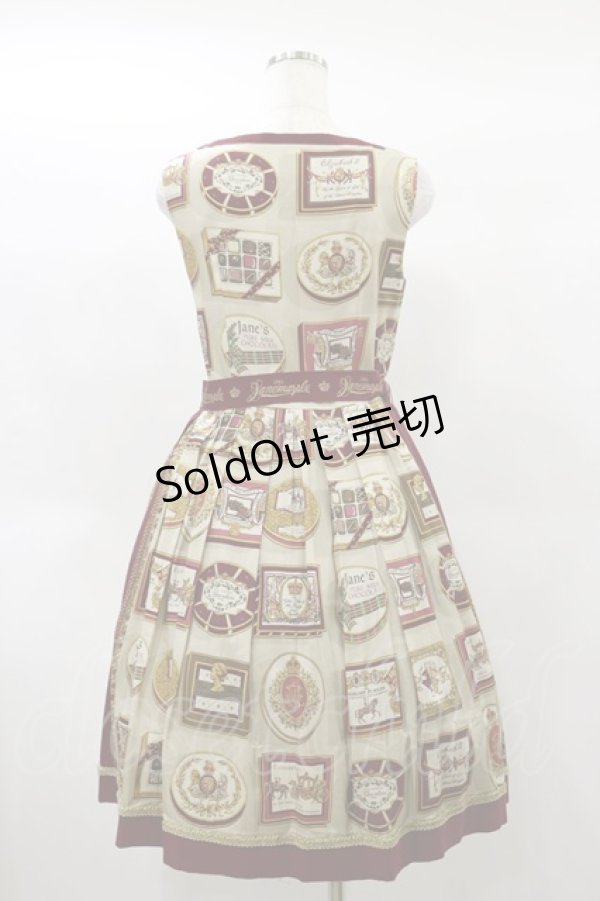 画像2: Jane Marple / Royal chocolateのスクエアドレス  アイボリー×ボルドー H-25-01-22-060-JM-OP-KB-ZH (2)