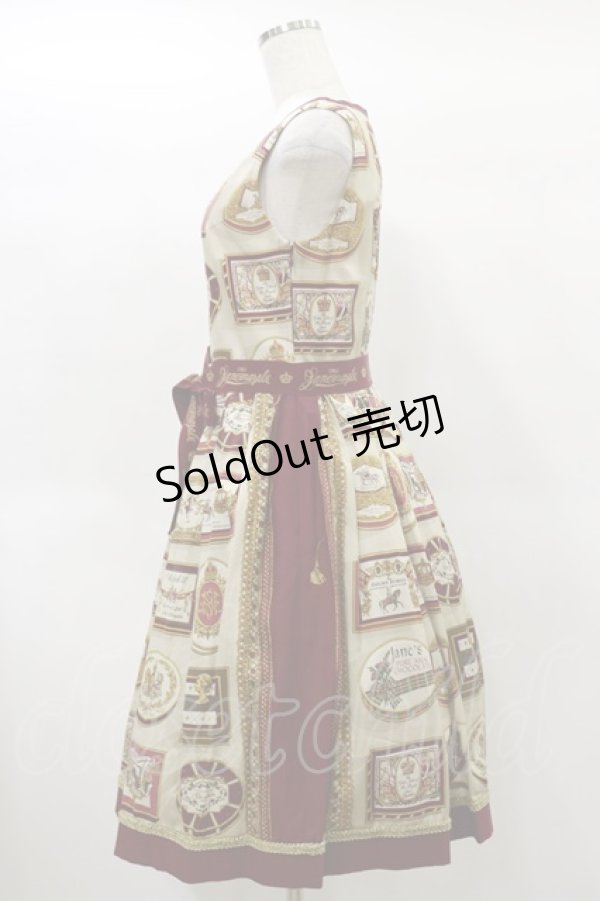 画像3: Jane Marple / Royal chocolateのスクエアドレス  アイボリー×ボルドー H-25-01-22-060-JM-OP-KB-ZH (3)