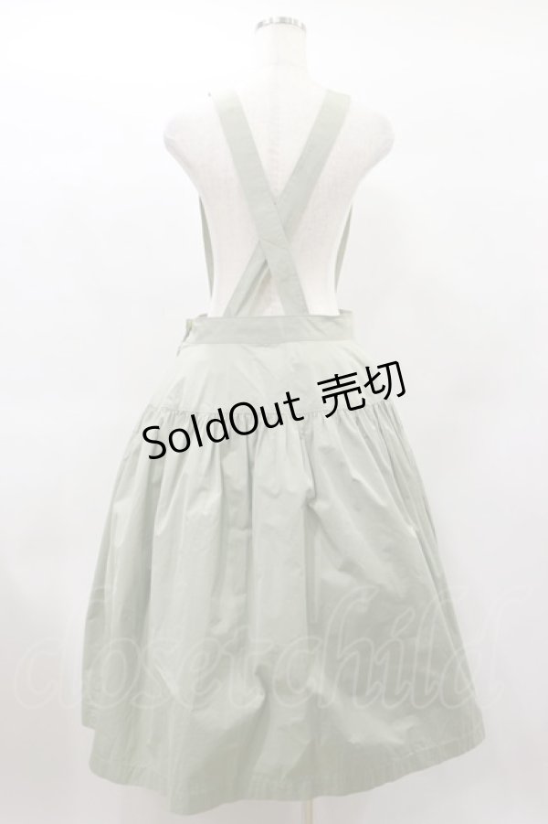 画像2: Jane Marple / Vintage Burberry Suspenders Skirt  ミントグリーン H-25-01-22-035-JM-SK-KB-ZH (2)