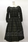 画像1: Jane Marple / Memory shadow check shirring dress  ブラック H-25-01-22-039-JM-OP-KB-ZT030 (1)