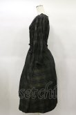 画像3: Jane Marple / Memory shadow check shirring dress  ブラック H-25-01-22-039-JM-OP-KB-ZT030 (3)