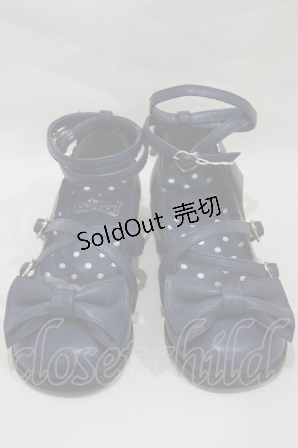 画像1: Angelic Pretty / Tea Party Shoes M ネイビー H-25-01-23-099-AP-ZA-NS-ZH (1)
