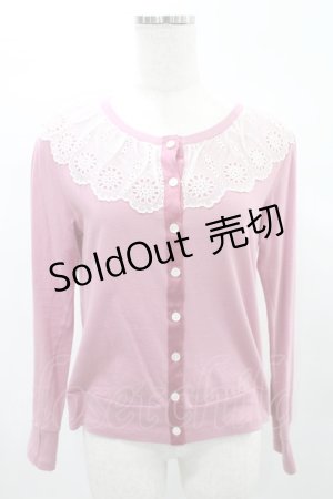 画像: Jane Marple / チュールレースカーディガン  ピンク H-25-01-23-2013-JM-TO-KB-ZH