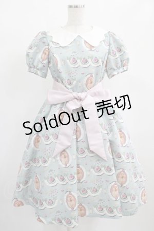 画像: Q-pot. / プードルケーキパフスリーブドレス  ミント H-25-01-23-3002-QP-OP-KB-ZH