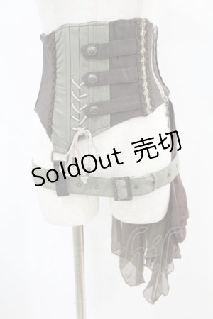 画像: Rozen Kavalier / 2Wayベルト付コルセット  茶×カーキ H-25-01-24-1010-OO-ZA-KB-ZH