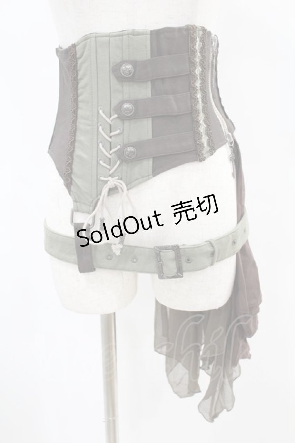 画像1: Rozen Kavalier / 2Wayベルト付コルセット  茶×カーキ H-25-01-24-1010-OO-ZA-KB-ZH (1)
