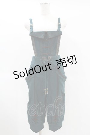 画像: Ozz oneste / チャイナボタンサロペットパンツ  グリーン H-25-01-24-1016-OO-PA-KB-ZH