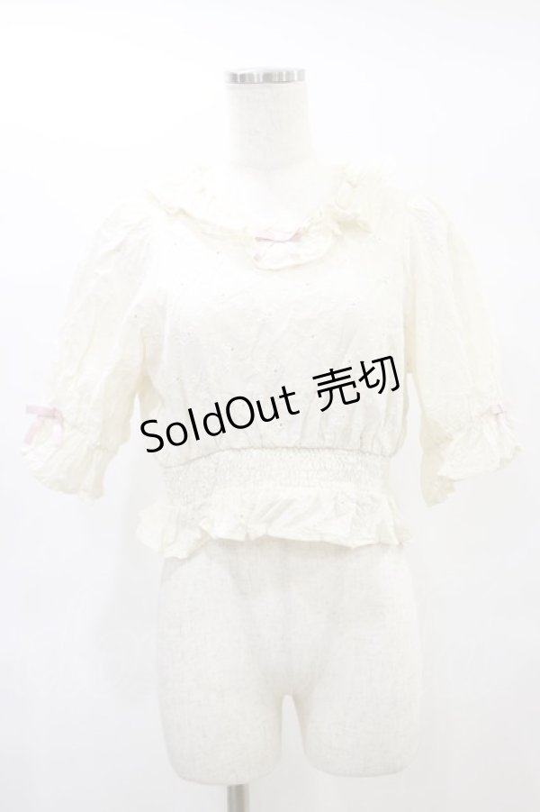 画像1: axes femme kawaii / コットンレースブラウス M アイボリー H-25-01-25-051-AX-BL-NS-ZH (1)