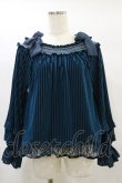 画像1: axes femme / 縦柄ベロアオフショルプルオーバー M ブルー H-25-01-25-054-AX-TO-NS-ZH (1)