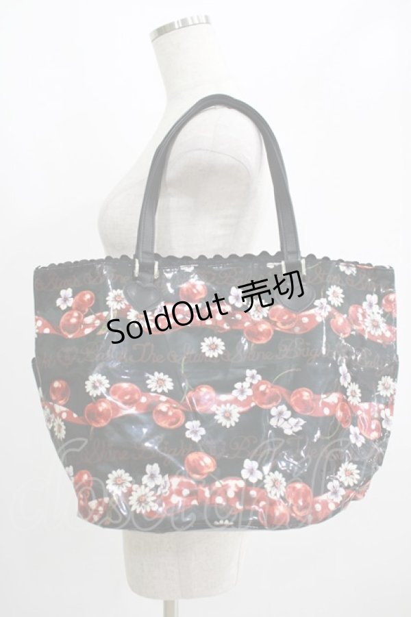画像2: BABY,THE STARS SHINE BRIGHT / チェリーランデヴー〜BABY CHERRY の恋の始まり〜柄トートBag  ブラック H-25-01-27-048-BA-BG-NS-ZH (2)