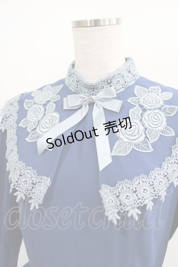 画像4: Innocent World / コーデリアローズワンピース M ロイヤルブルー×ライトブルー/Royal Blue×Light blue H-25-01-27-017-IW-OP-NS-ZH (4)