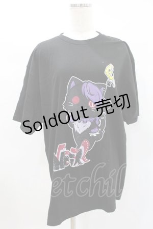 画像: NieR Clothing / プリント半袖CUTSEW XL 黒 H-25-01-28-1008-PU-TO-KB-ZH