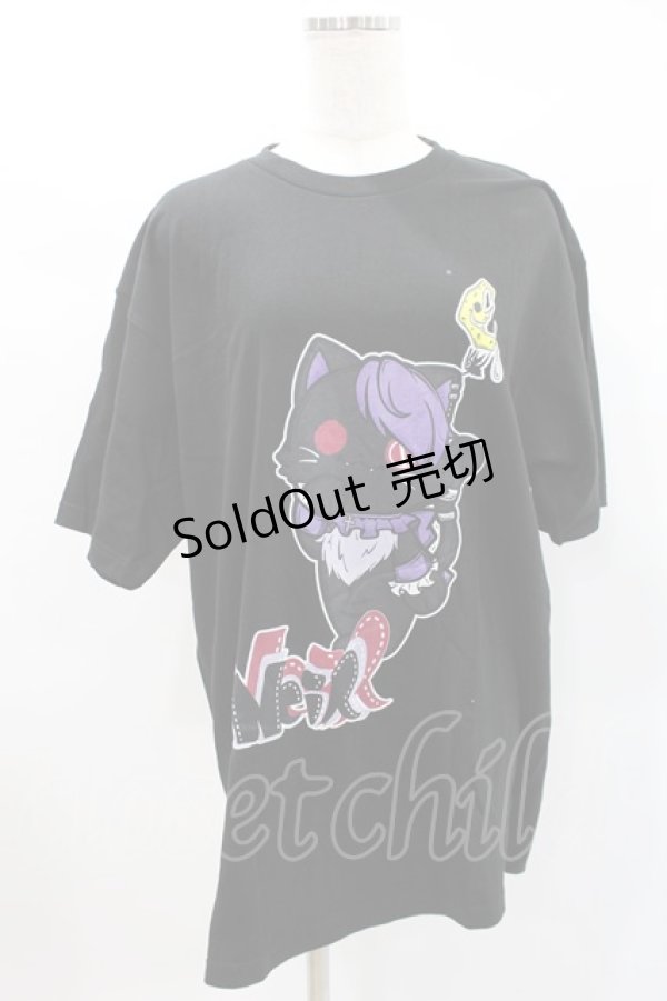画像1: NieR Clothing / プリント半袖CUTSEW XL 黒 H-25-01-28-1008-PU-TO-KB-ZH (1)