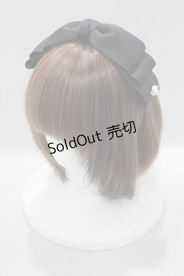 画像1: m petit by misako / NINA'sコラボ AM*NIリボンカチューシャ  ブラック H-25-01-28-068-LO-AC-NS-ZH (1)