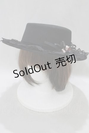 画像: axes femme / 巻きバラレースカンカン帽 Free ブラック H-25-01-28-076-AX-AC-NS-ZH