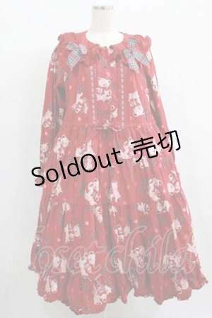 画像: PINK HOUSE×misako＆einko / Love Ribbon Bearミディワンピース Free レッド H-25-01-28-012-LO-OP-NS-ZH