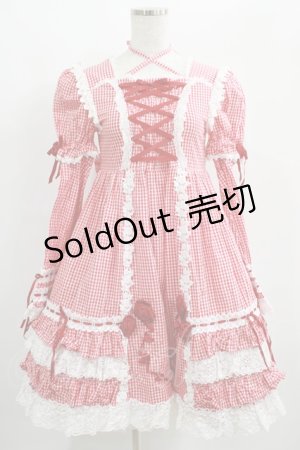 画像: BABY,THE STARS SHINE BRIGHT / ギンガムチェック巻きバラドールワンピース（サンプル品） Free エンジ H-25-01-28-002-BA-OP-NS-ZH