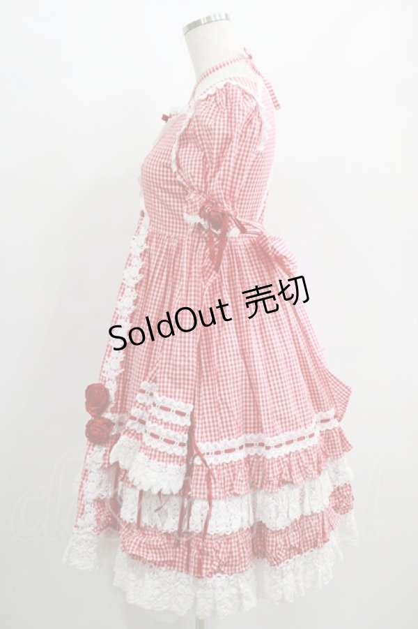 画像2: BABY,THE STARS SHINE BRIGHT / ギンガムチェック巻きバラドールワンピース（サンプル品） Free エンジ H-25-01-28-002-BA-OP-NS-ZH (2)