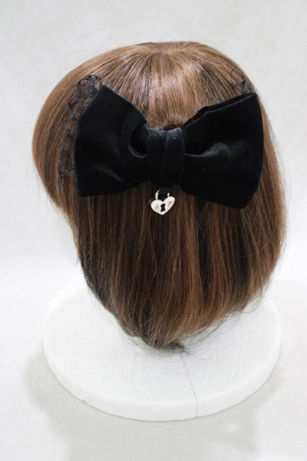 画像2: Angelic Pretty / Bell Heartバレッタ  ブラック H-25-01-29-054-AP-AC-NS-ZH (2)