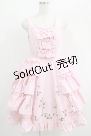画像: BABY,THE STARS SHINE BRIGHT / バラのリボン刺繍のジャンパースカート Free ピンク H-25-01-29-007-BA-OP-NS-ZH