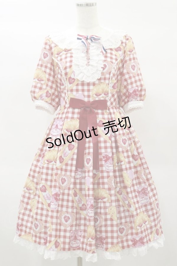 画像1: Angelic Pretty / いちごBread Bakeryワンピース Free レッド H-25-02-01-077-AP-OP-NS-ZH (1)