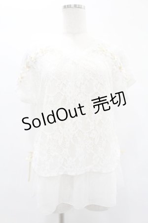 画像: axes femme / 裾チュールレーストップス M オフ H-25-02-02-1048-AX-TO-NS-ZH