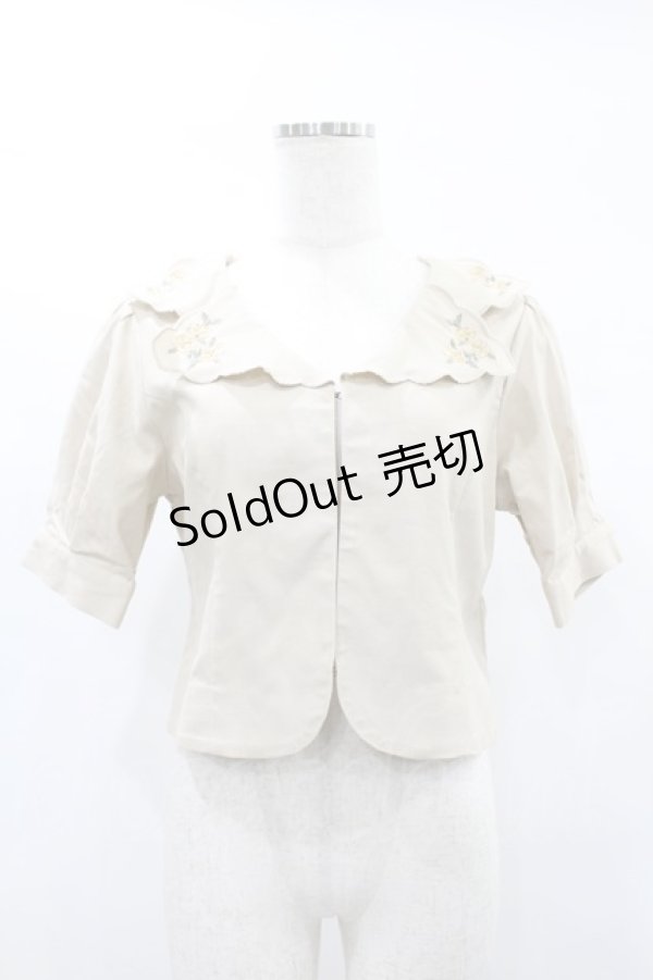 画像1: an another angelus / ハンカチ刺繍開衿ジャケット Free L/BEIGE H-25-02-02-1063-CA-JA-NS-ZH (1)