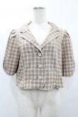 画像1: Fi.n.t / チェック柄パフスリーブショートジャケット Free BEIGE×WH H-25-02-02-1064-CA-JA-NS-ZH (1)