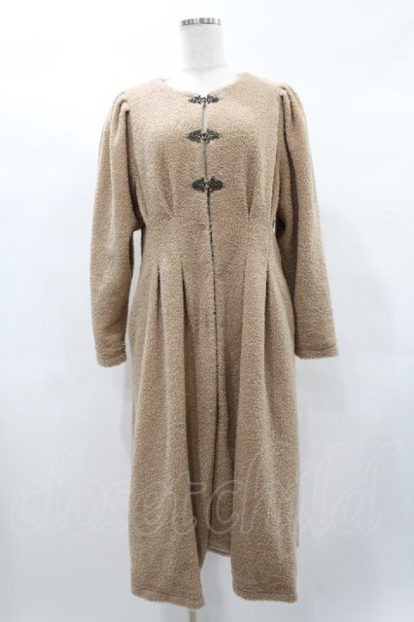 画像1: an another angelus / 金具使いノーカラーコート Free PINK BEIGE H-25-02-02-1066-CA-CO-NS-ZT-C064 (1)