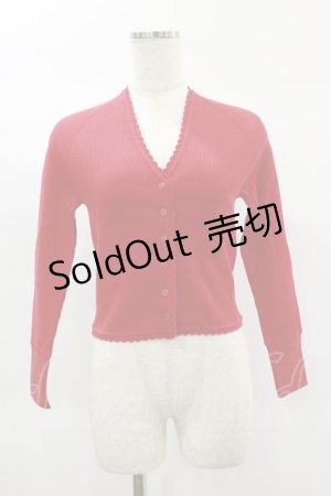 画像: Katie / FRENCH TOUCH scallop short cardigan  RED H-25-02-02-011-LO-TO-KB-ZH